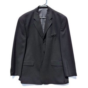 Vintage Alfani Mens Black Wool Suit Jacket Size 46